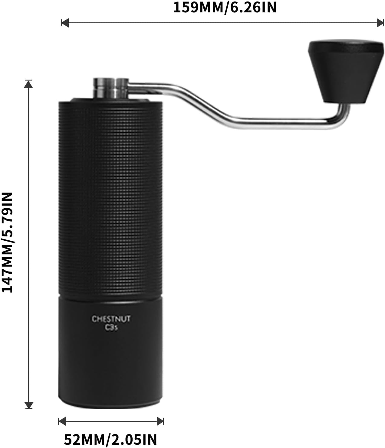 Manual Coffee Grinder With S2C Burr – Full Metal Body
