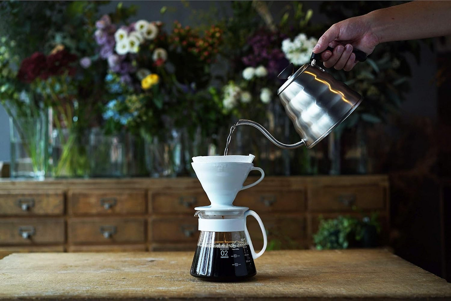 Ceramic Pour Over Coffee Maker Set With Glass Server
